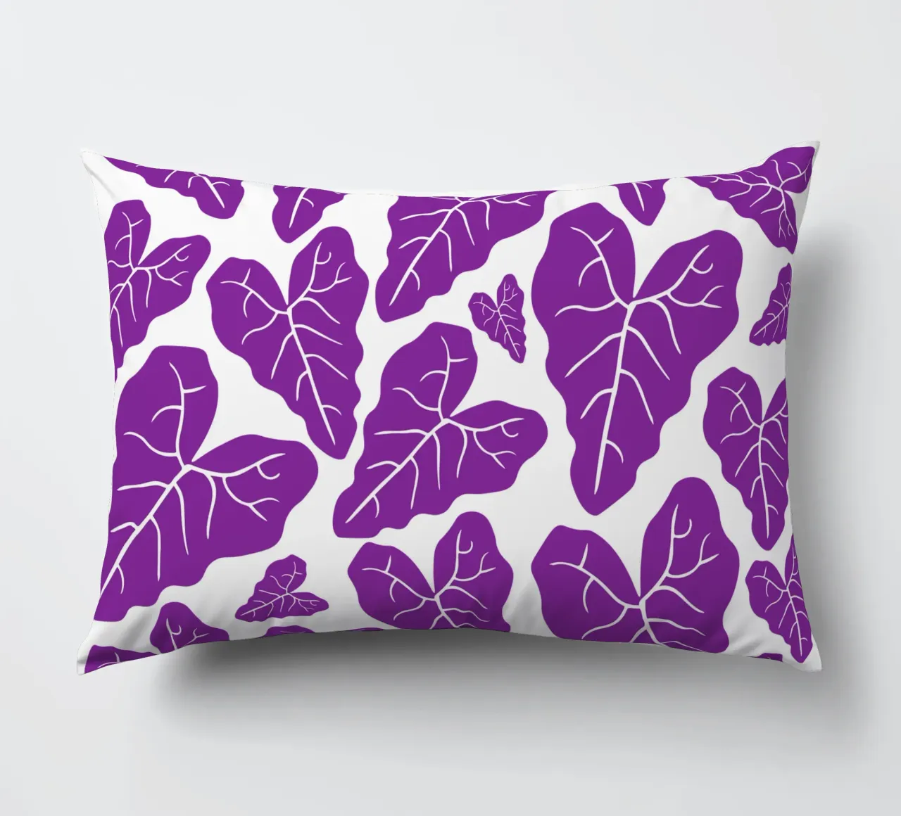 Purple leaves pattern cuscino da baobabprintstore