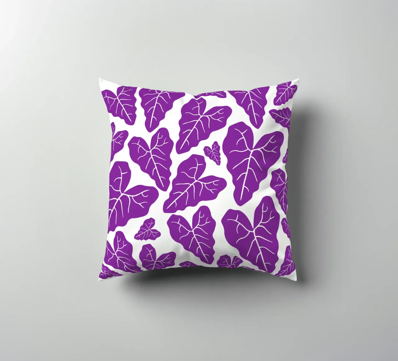 Purple leaves pattern cuscino da baobabprintstore