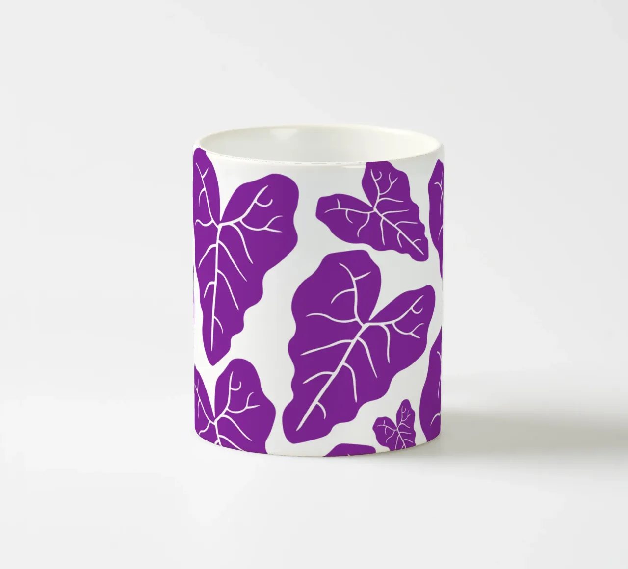 Purple leaves pattern tazza in ceramica da baobabprintstore