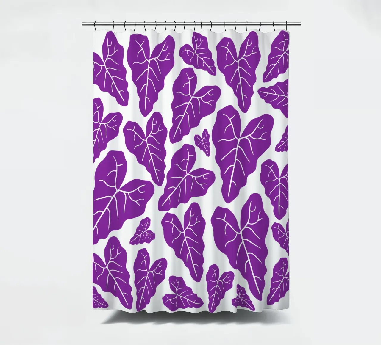 Purple leaves pattern tenda da doccia da baobabprintstore