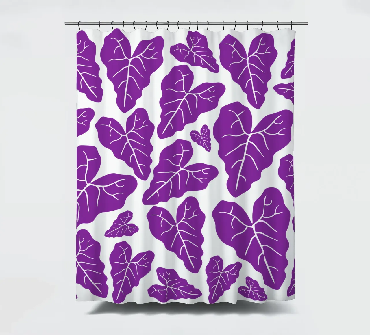 Purple leaves pattern tenda da doccia da baobabprintstore