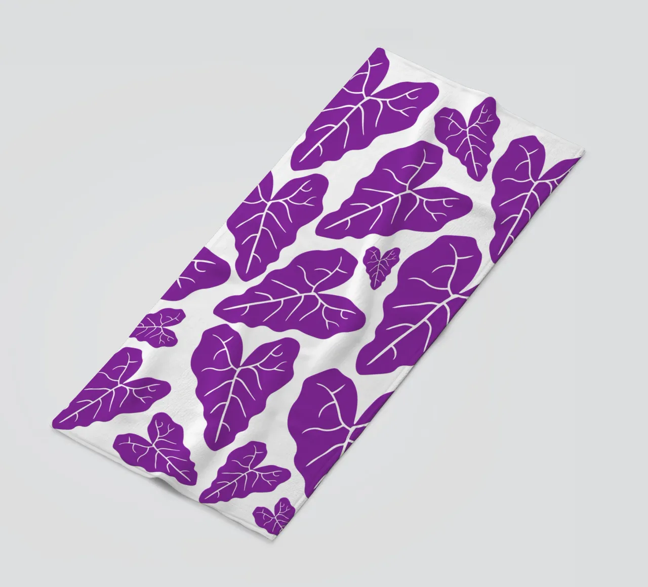 Purple leaves pattern telo mare da baobabprintstore