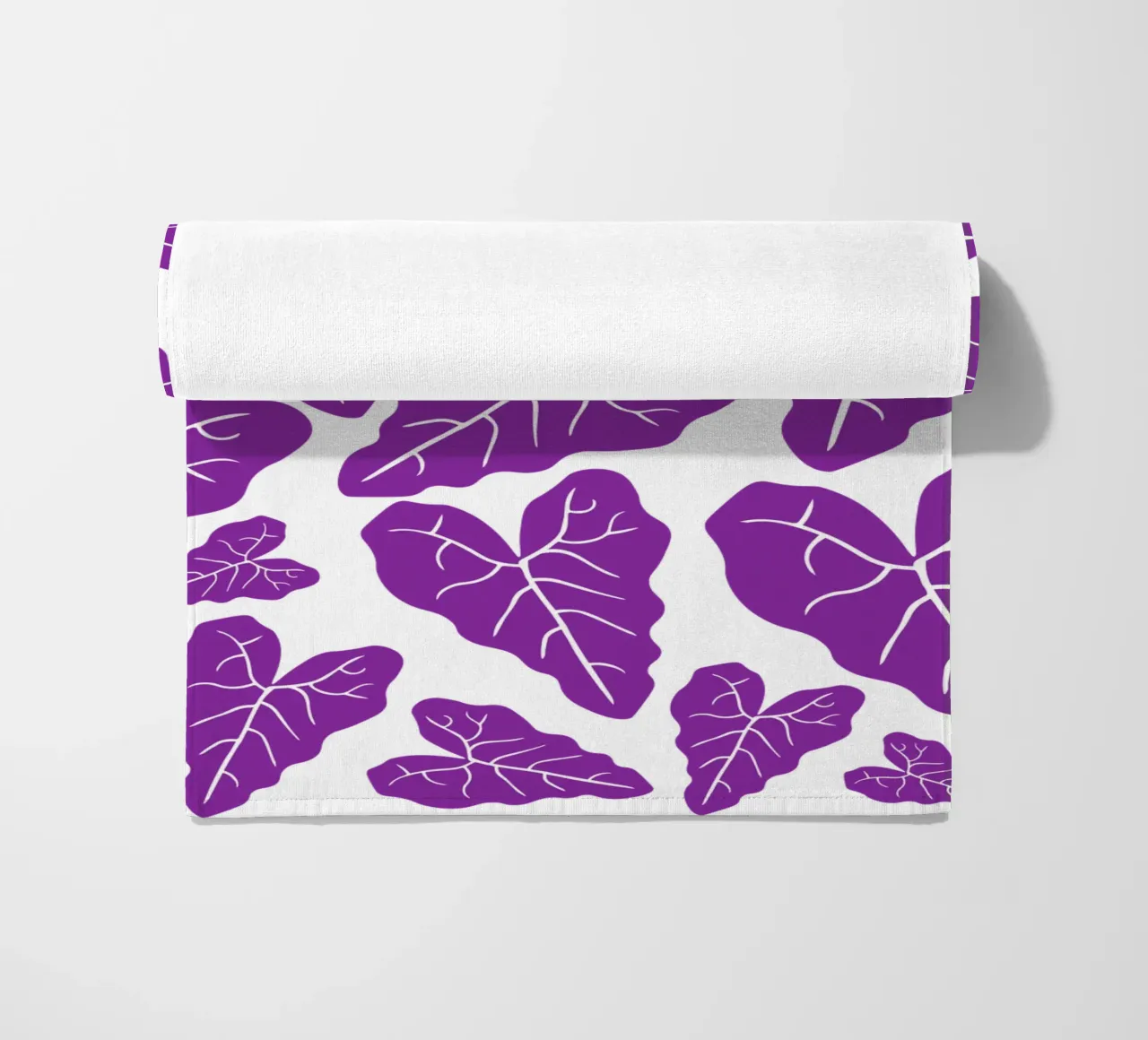Purple leaves pattern telo mare da baobabprintstore