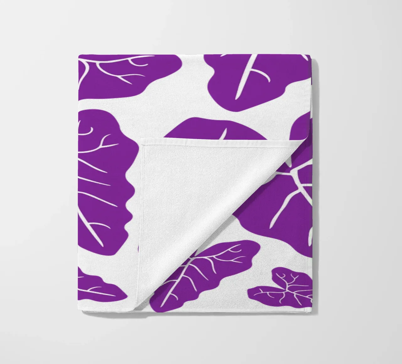 Purple leaves pattern telo mare da baobabprintstore