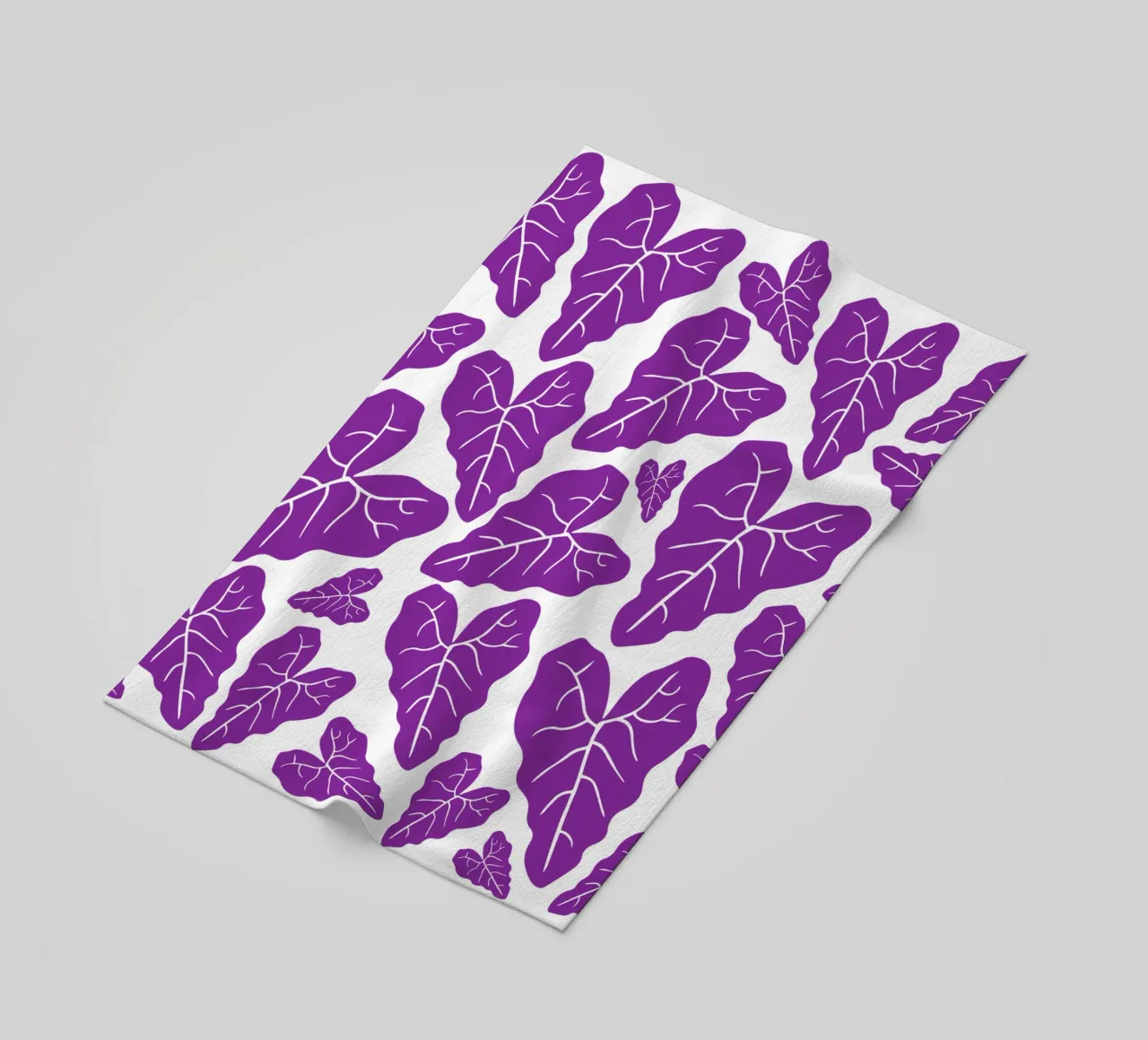 Purple leaves pattern telo mare da baobabprintstore