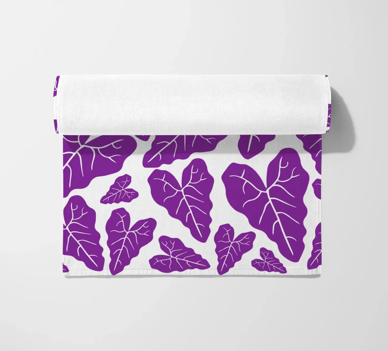 Purple leaves pattern telo mare da baobabprintstore