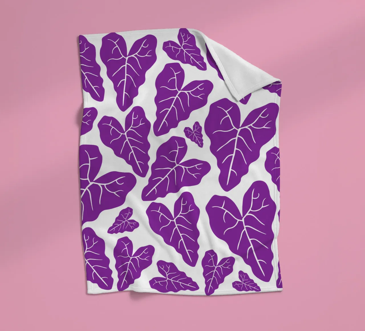 Purple leaves pattern coperta in pile da baobabprintstore