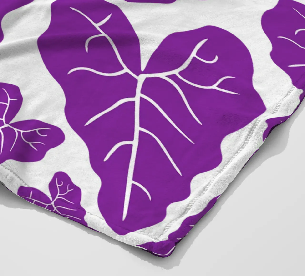 Purple leaves pattern coperta in pile da baobabprintstore