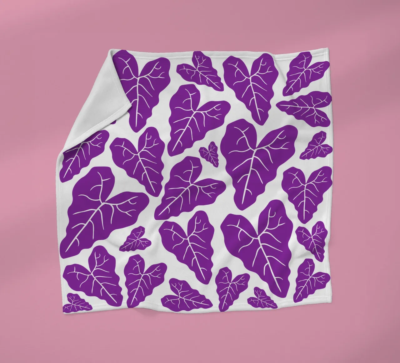Purple leaves pattern coperta in pile da baobabprintstore