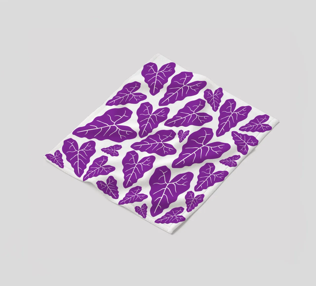 Purple leaves pattern coperta in pile da baobabprintstore