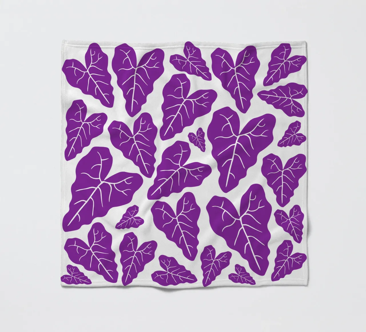 Purple leaves pattern coperta in pile da baobabprintstore
