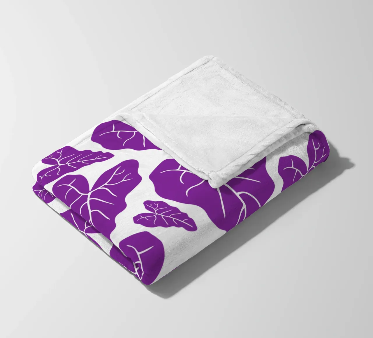 Purple leaves pattern coperta in pile da baobabprintstore
