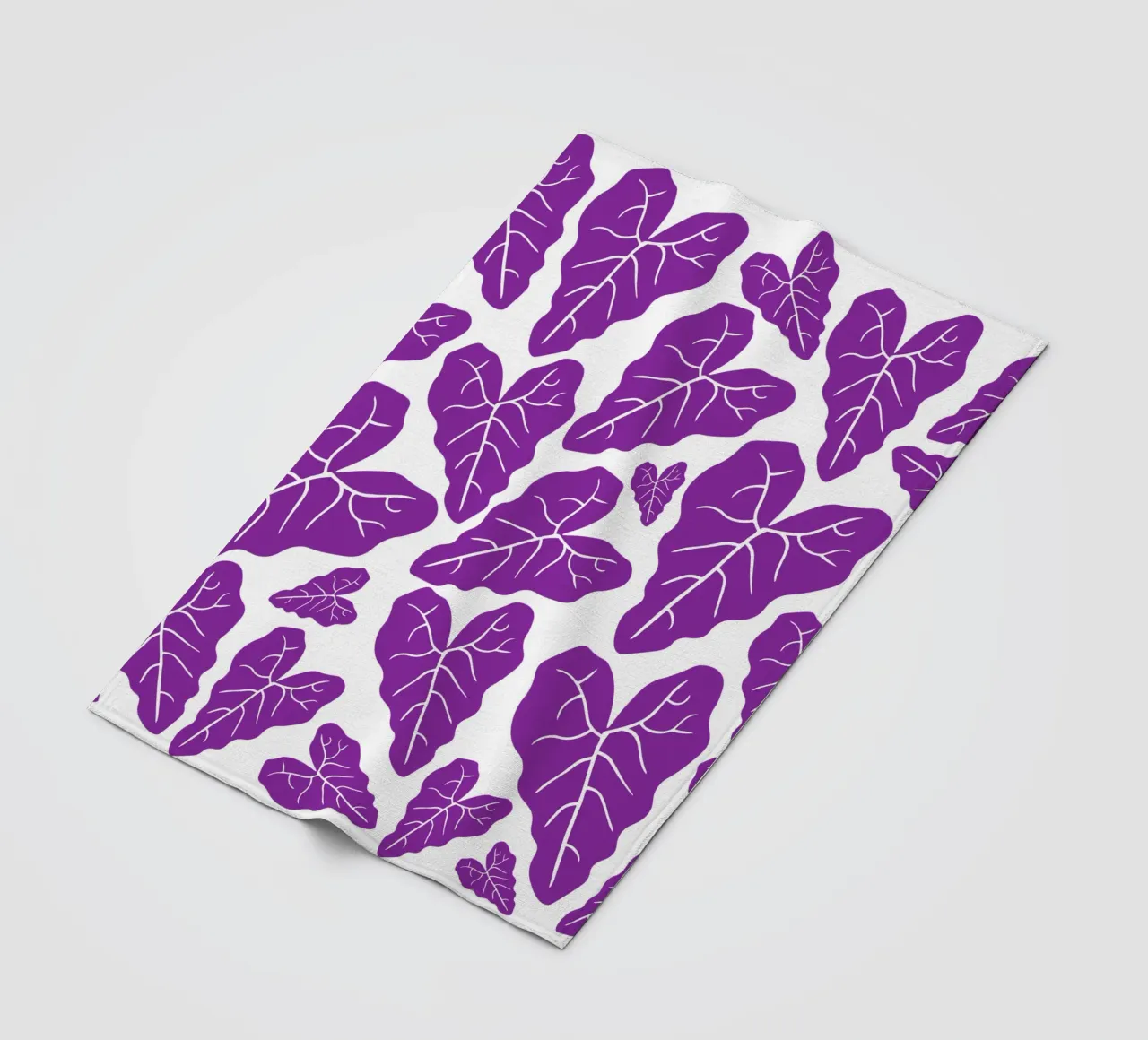 Purple leaves pattern coperta in pile da baobabprintstore