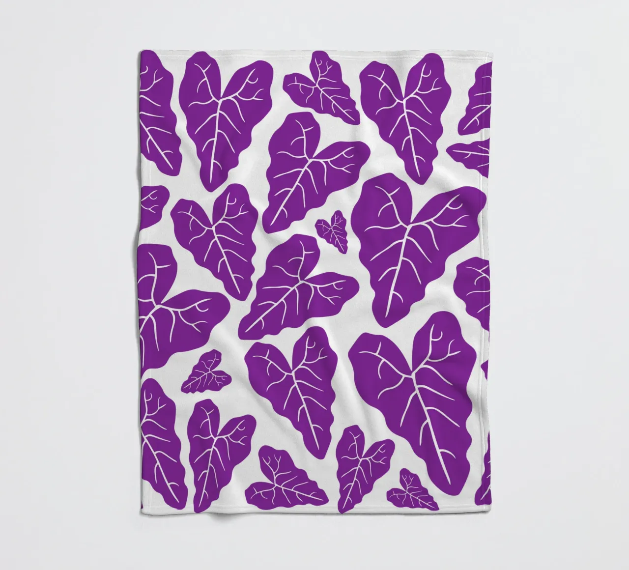 Purple leaves pattern coperta in pile da baobabprintstore