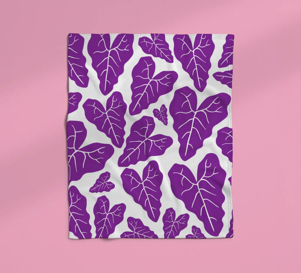 Purple leaves pattern coperta in pile da baobabprintstore