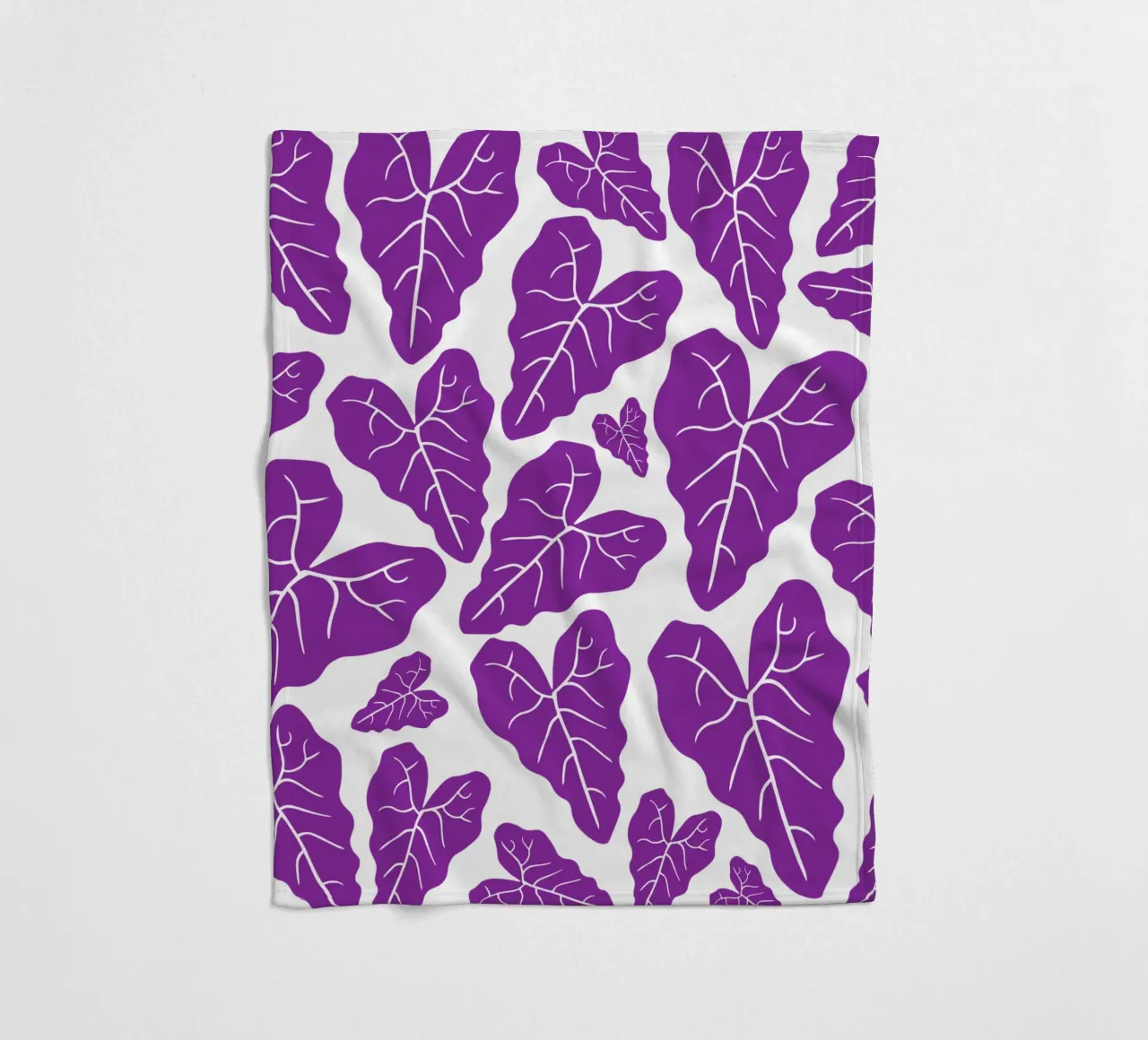 Purple leaves pattern coperta in pile da baobabprintstore