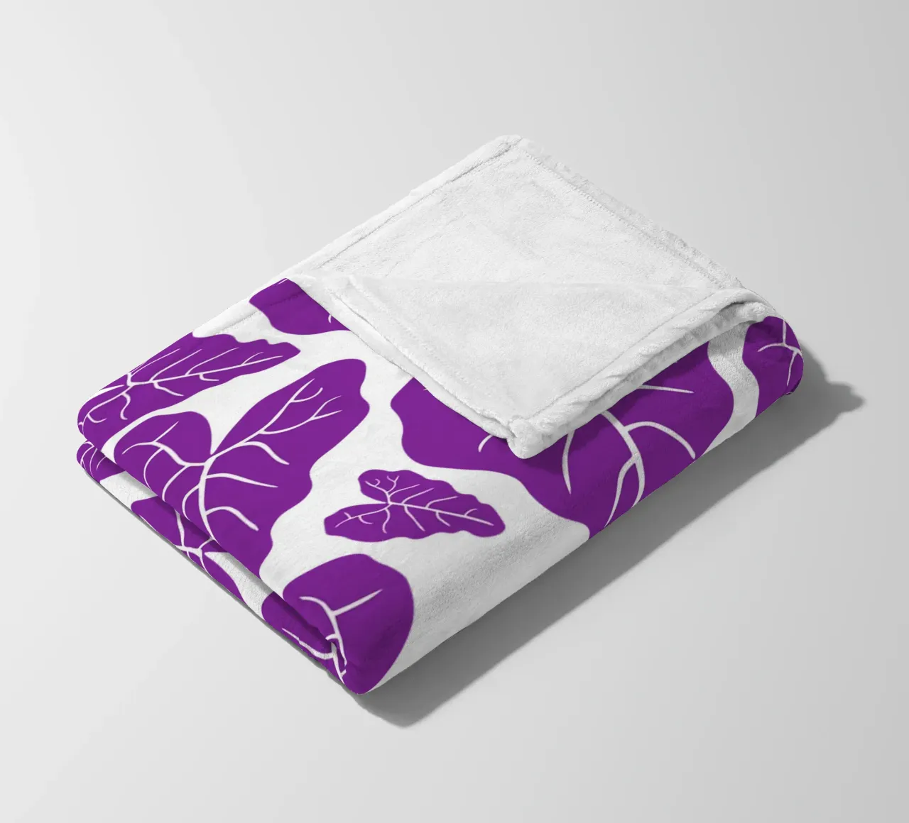 Purple leaves pattern coperta in pile da baobabprintstore
