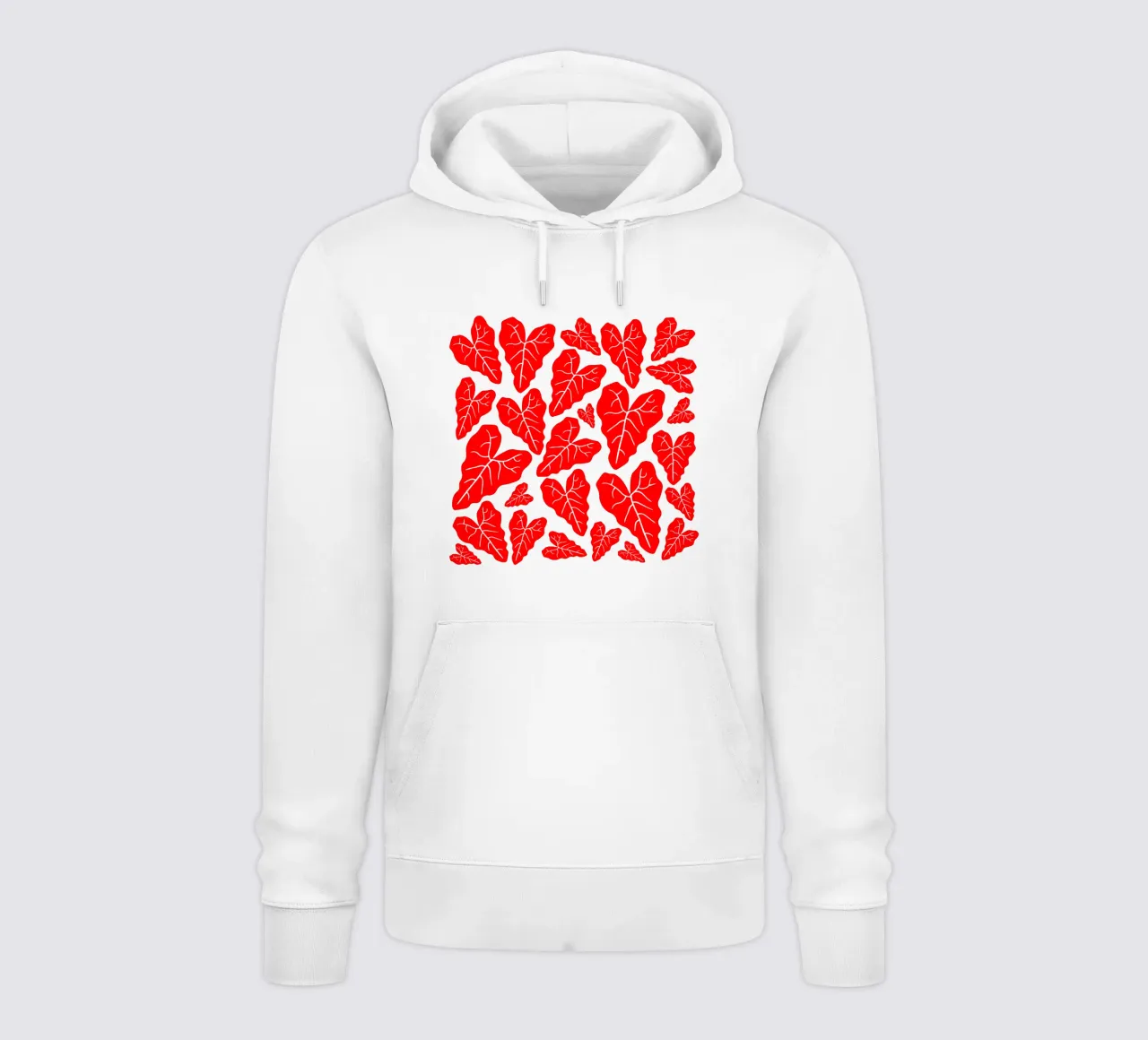 Red leaves pattern felpa con cappuccio da baobabprintstore