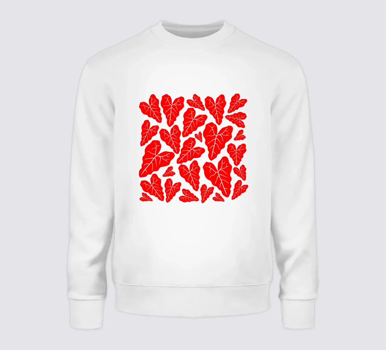 Red leaves pattern felpa da baobabprintstore