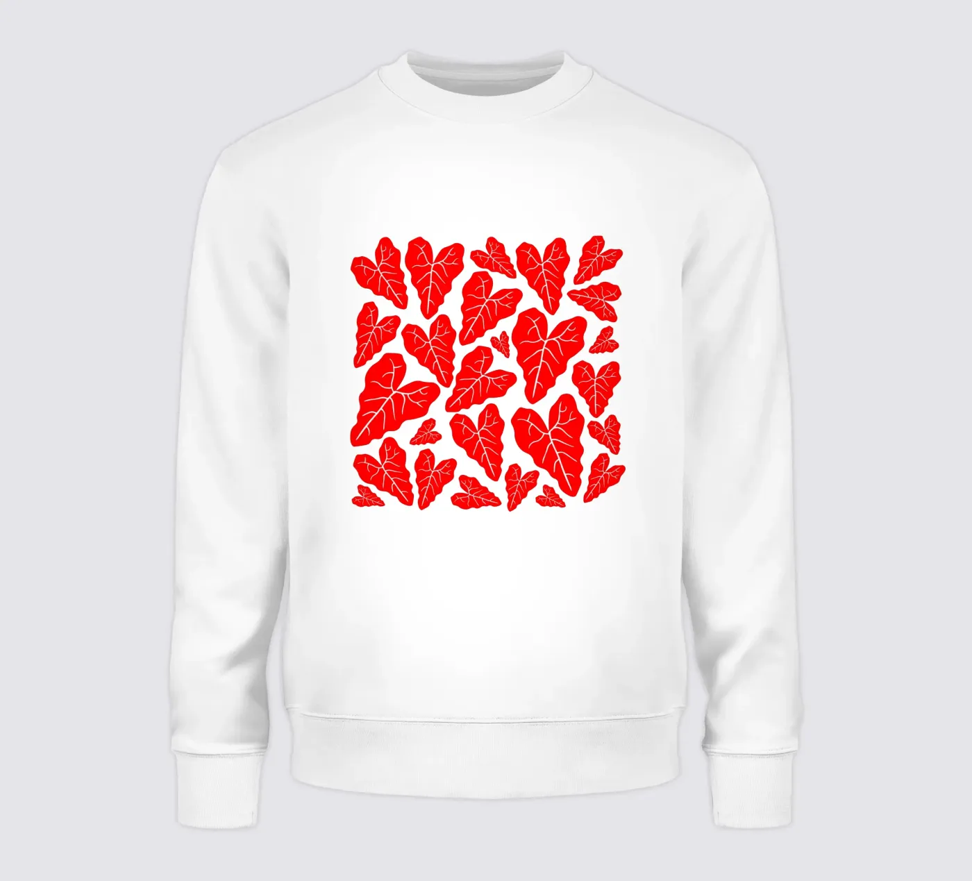 Red leaves pattern felpa da baobabprintstore