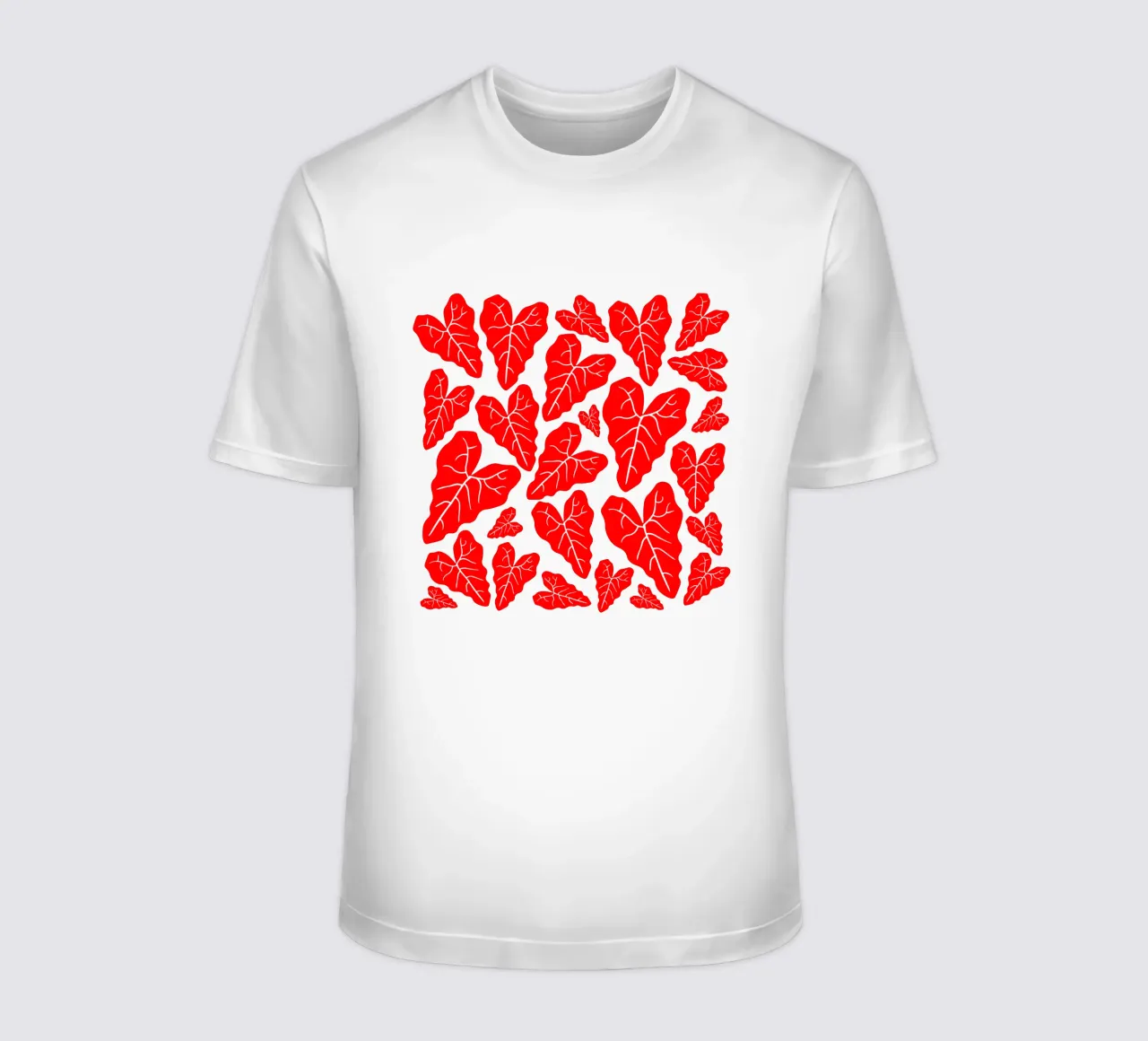 Red leaves pattern t-shirt da baobabprintstore