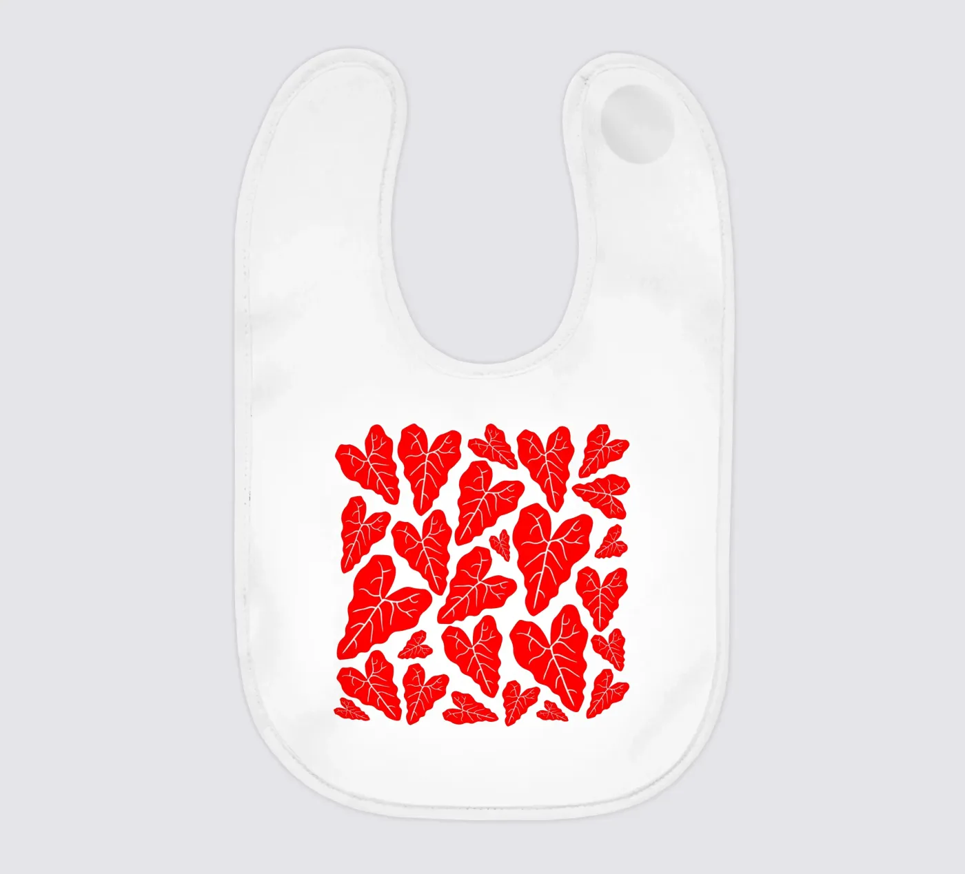 Red leaves pattern Babylätzchen von baobabprintstore