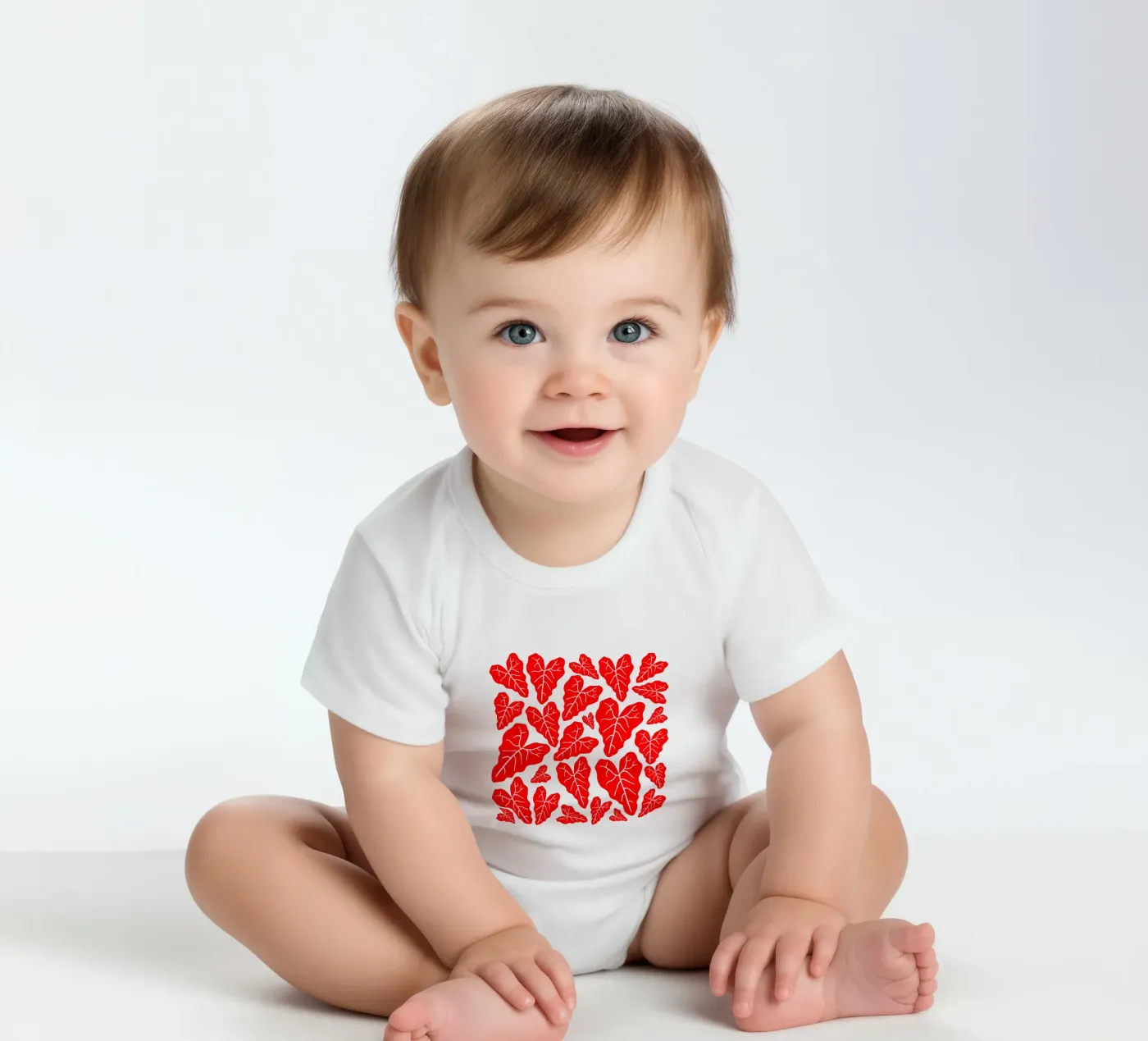 Red leaves pattern body bébé de baobabprintstore