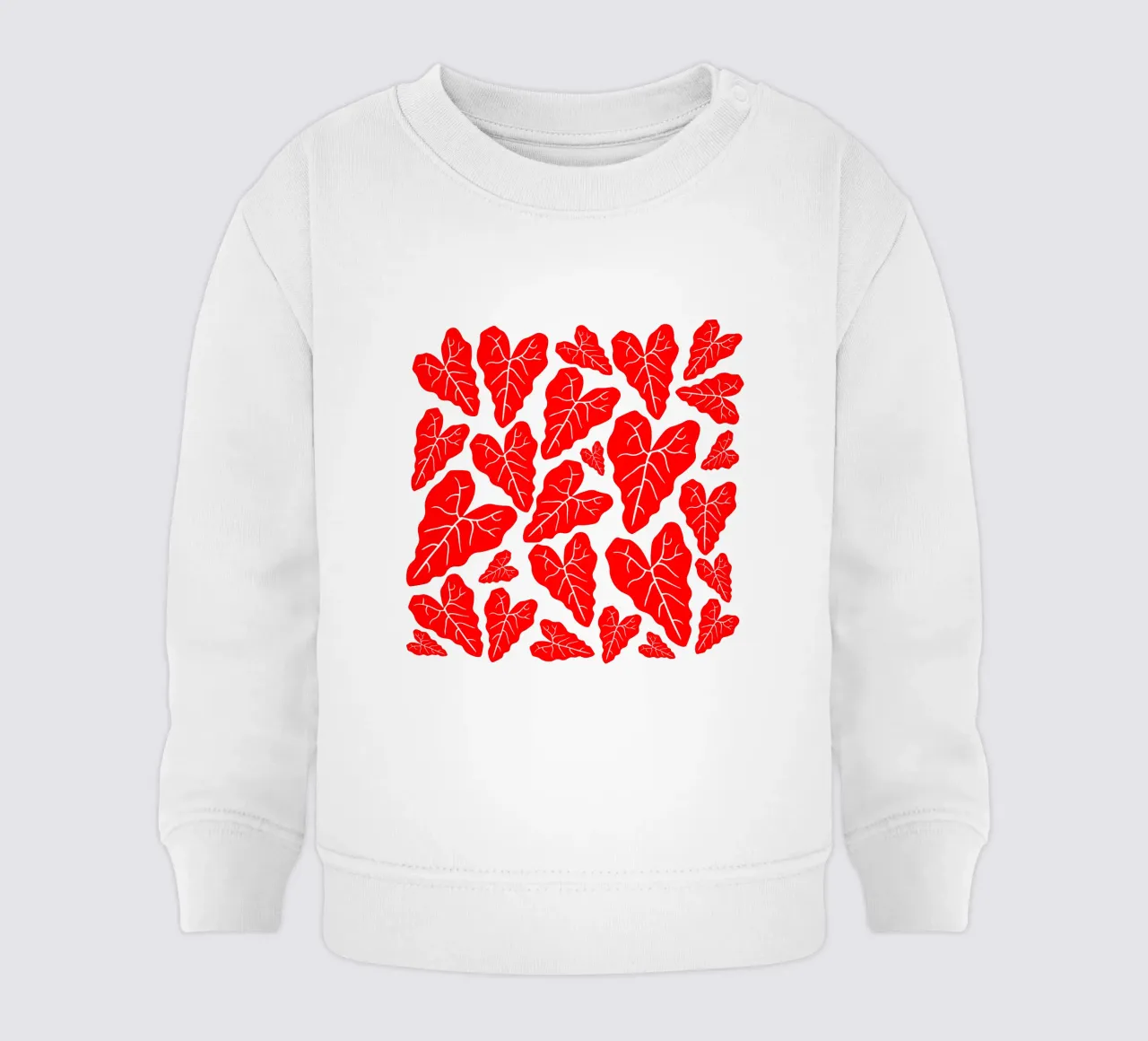 Red leaves pattern felpa neonato da baobabprintstore