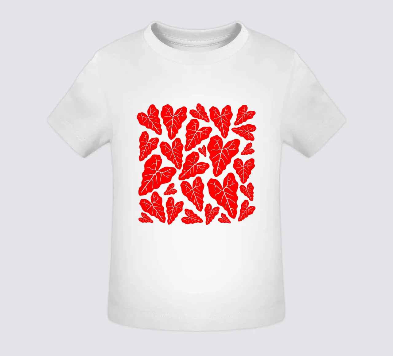 Red leaves pattern maglietta neonato da baobabprintstore