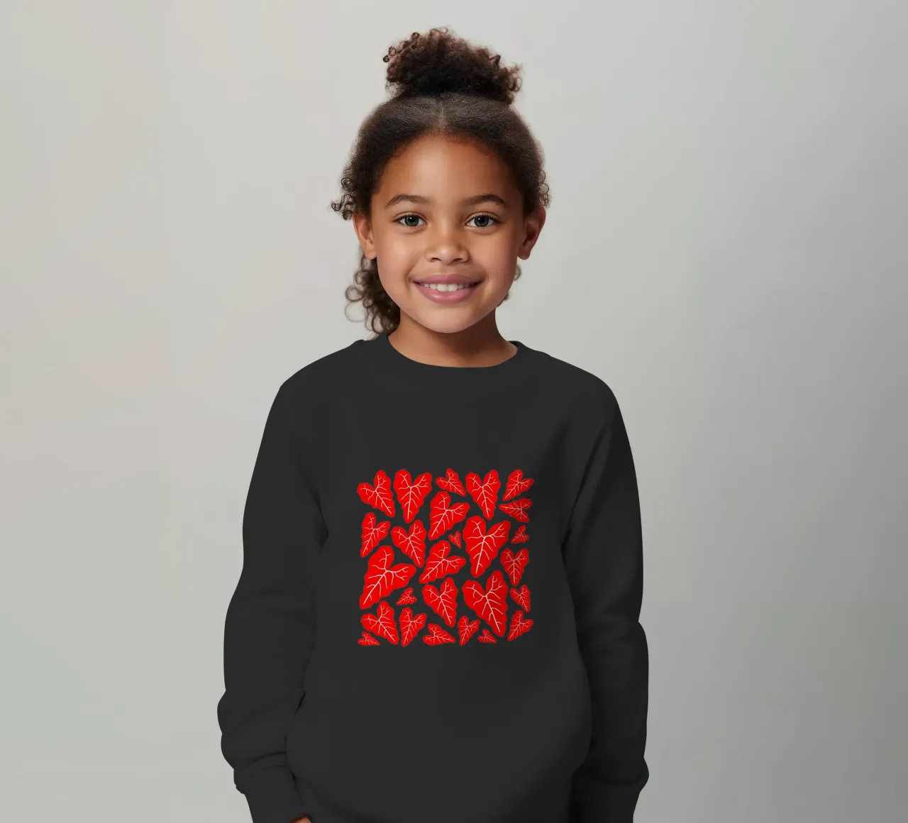 Red leaves pattern felpa bambino da baobabprintstore