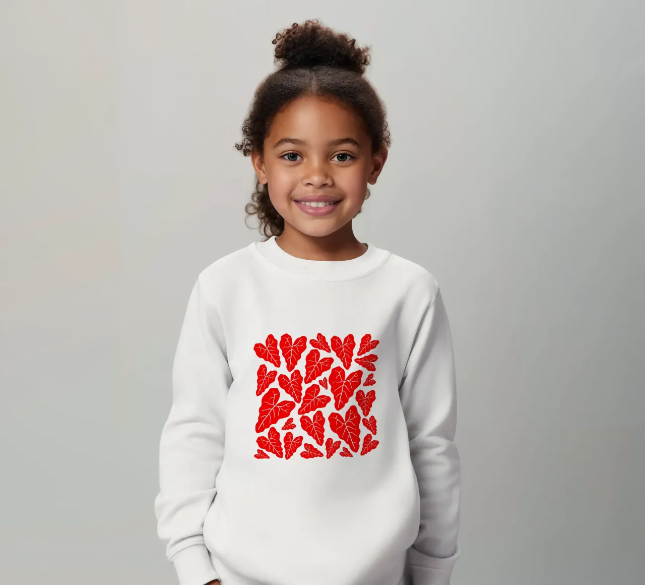 Red leaves pattern felpa bambino da baobabprintstore