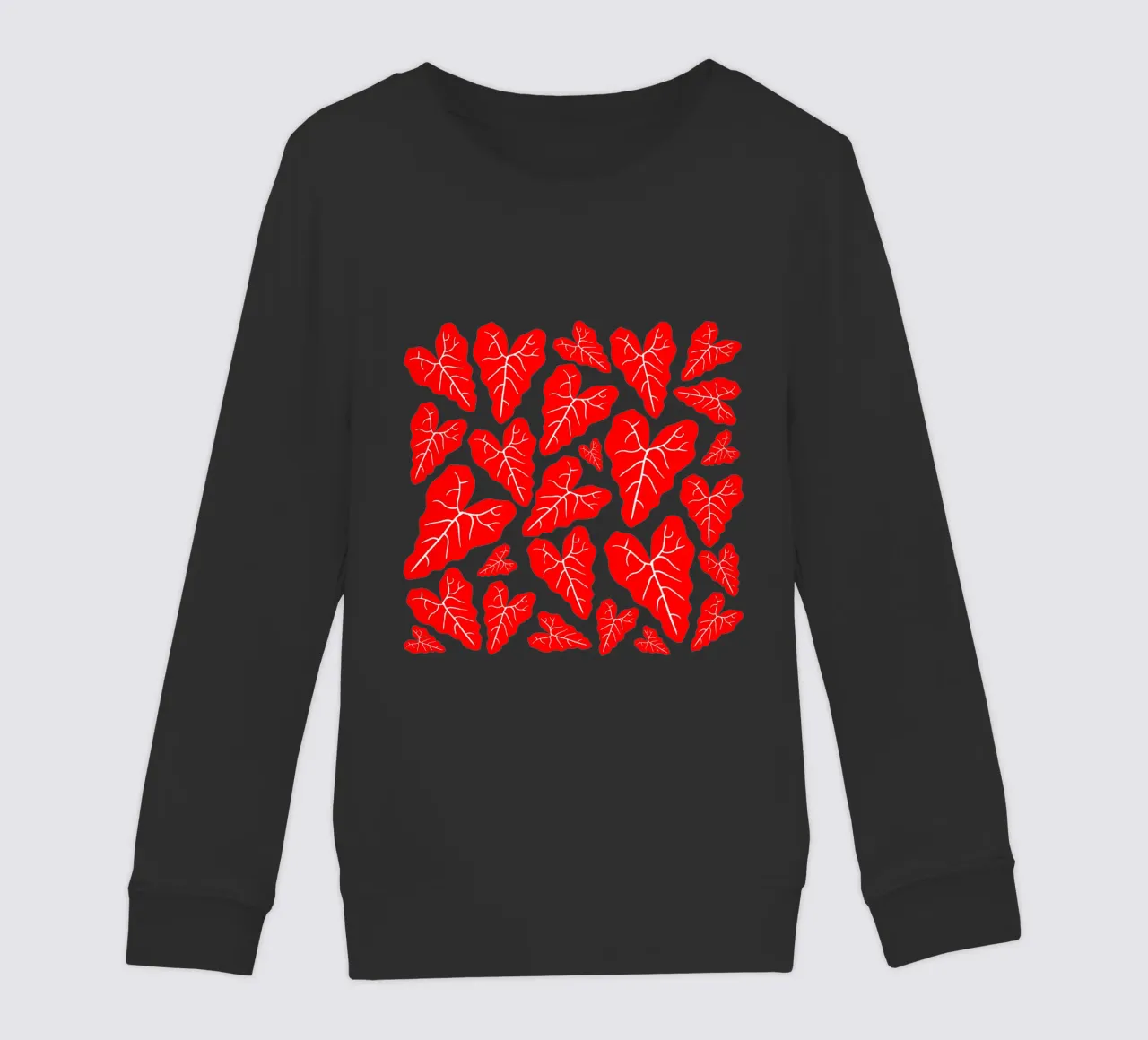 Red leaves pattern felpa bambino da baobabprintstore