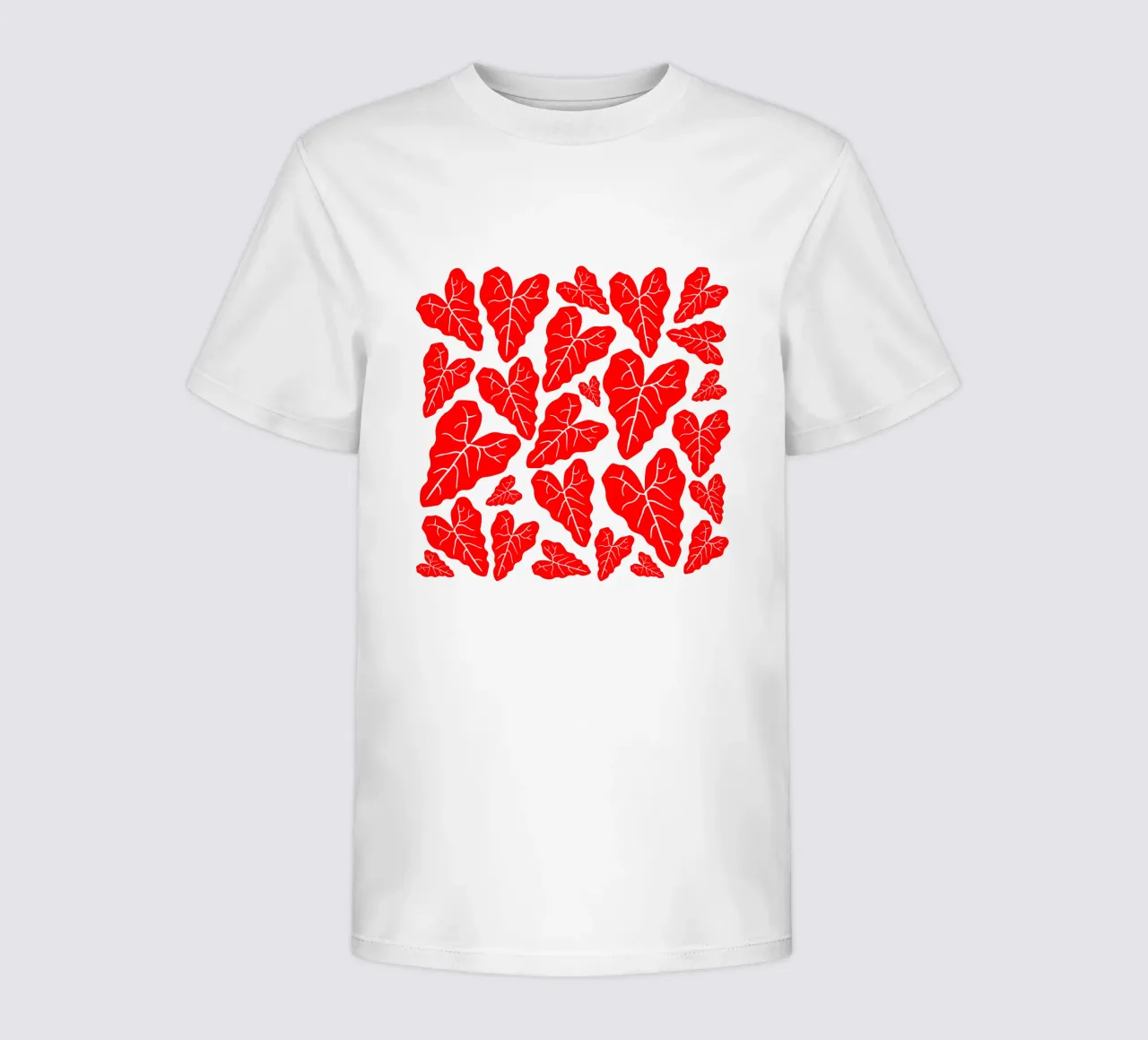 Red leaves pattern kinder t-shirt van baobabprintstore