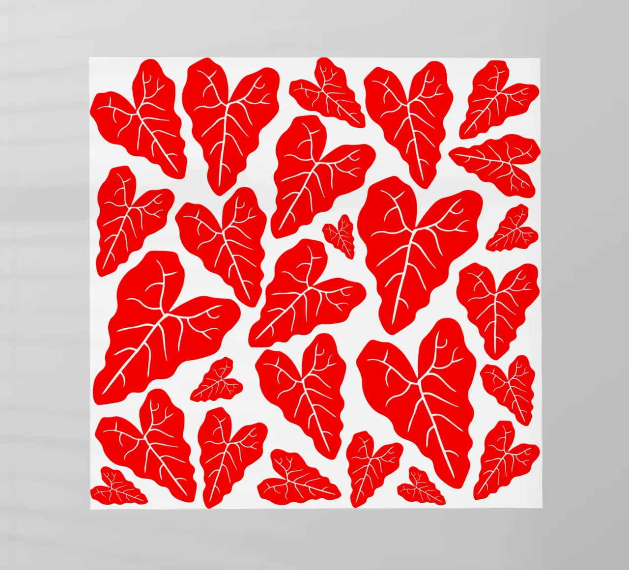 Red leaves pattern pellicola backlit da baobabprintstore