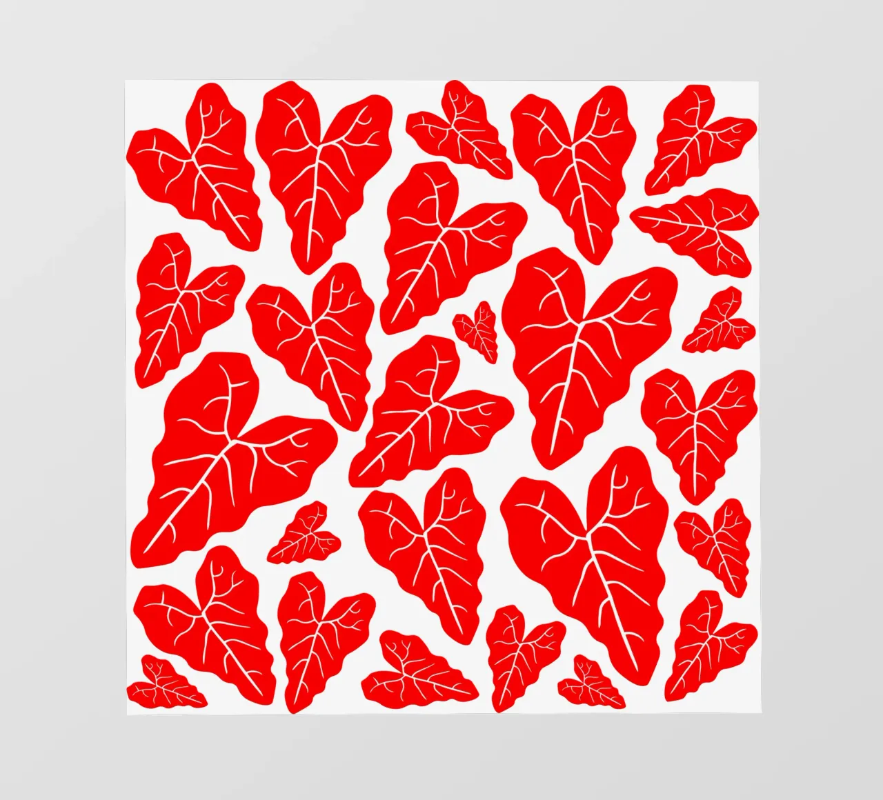 Red leaves pattern telo in pvc da baobabprintstore