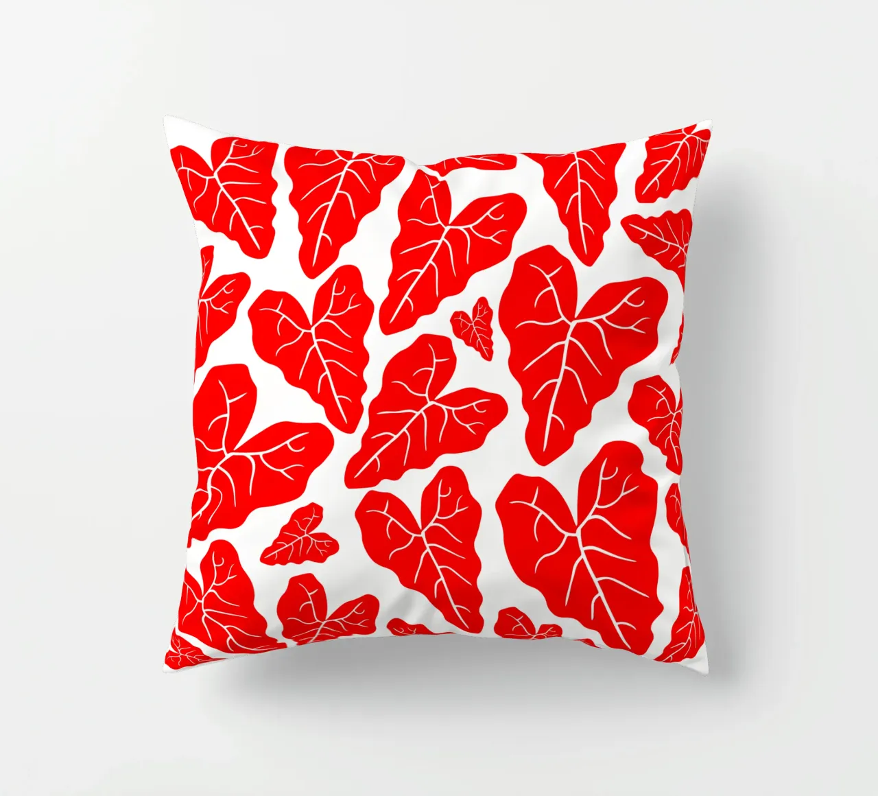 Red leaves pattern cuscino da baobabprintstore