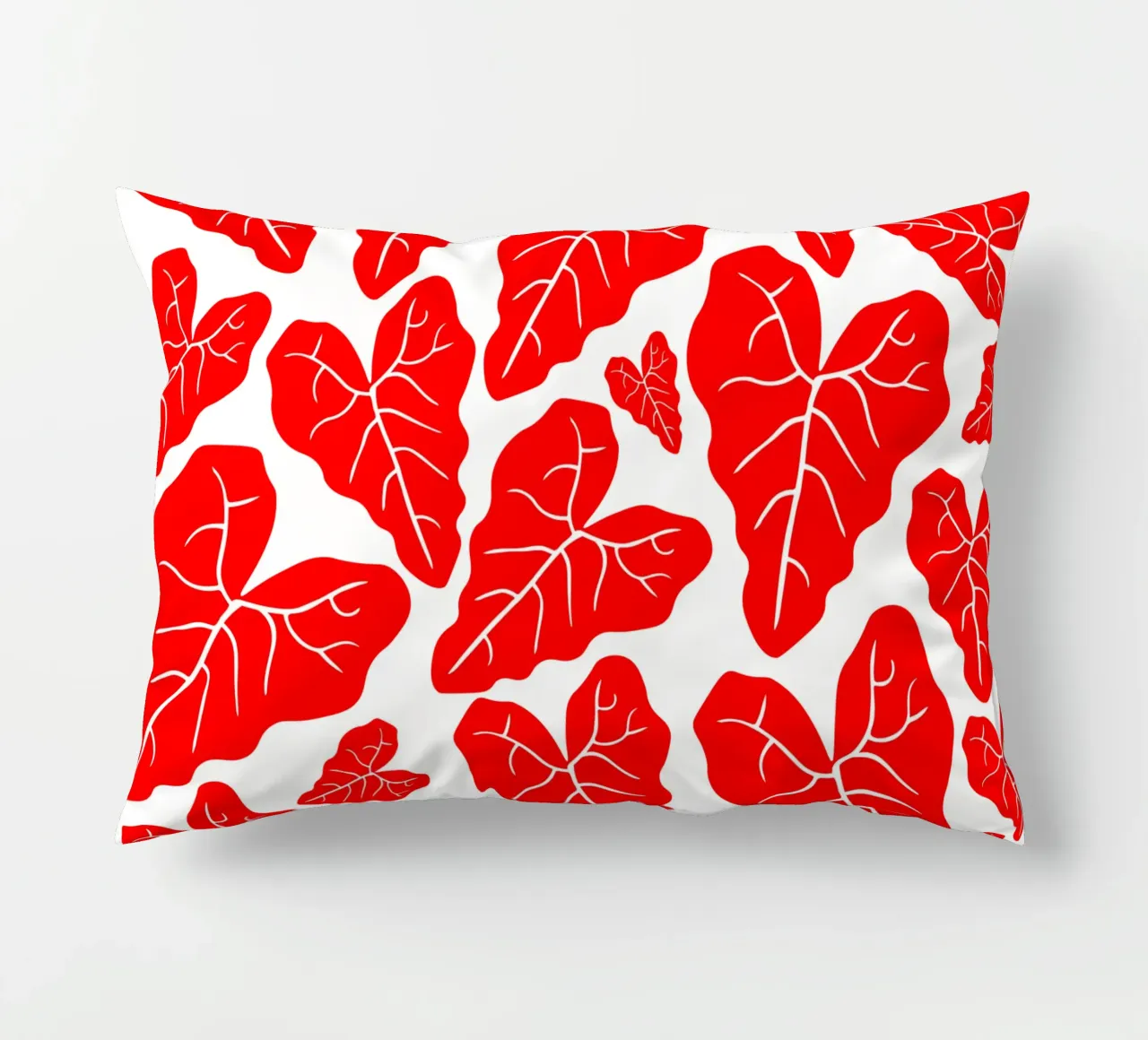 Red leaves pattern cuscino da baobabprintstore