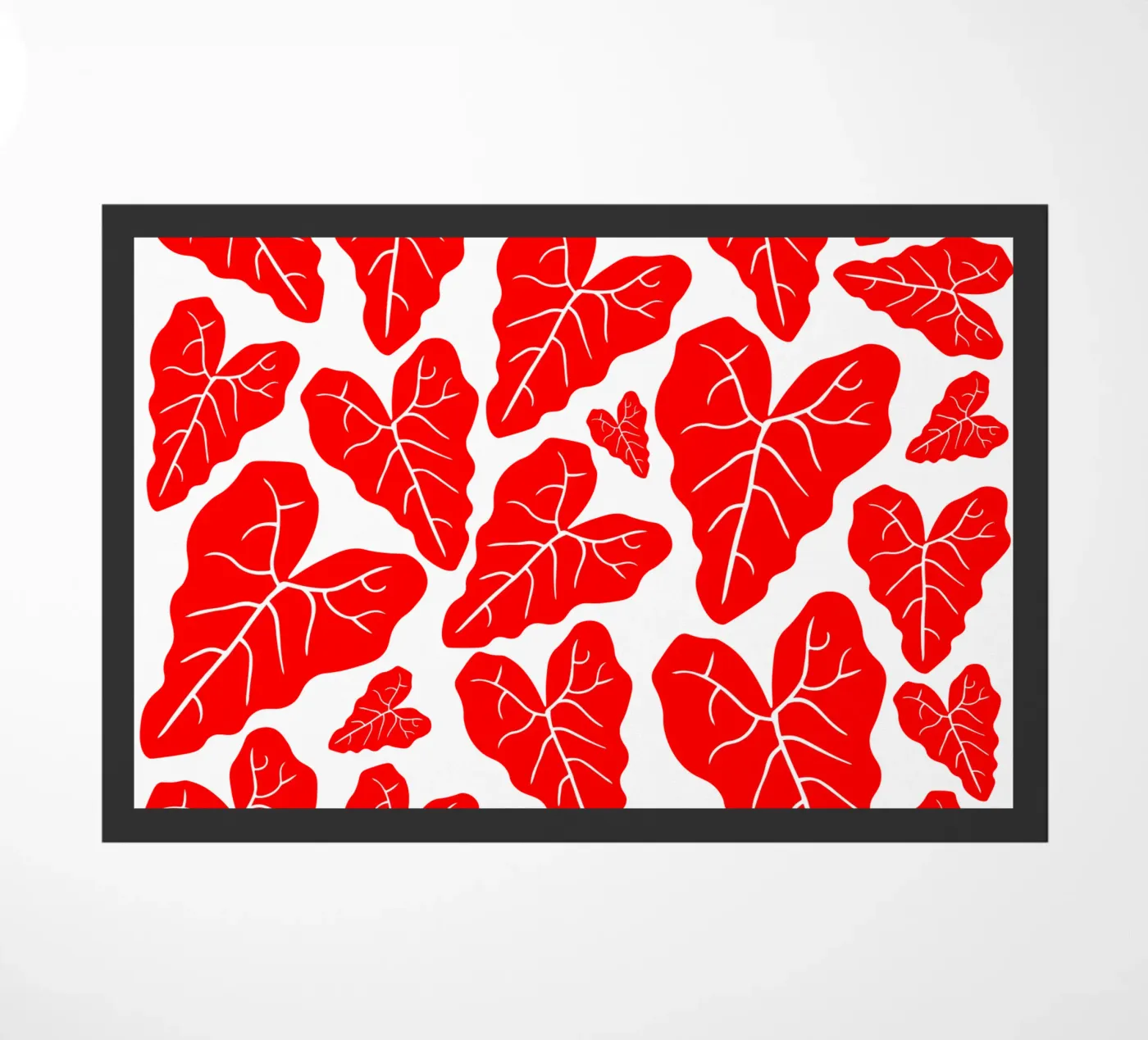 Red leaves pattern Fußmatte von baobabprintstore