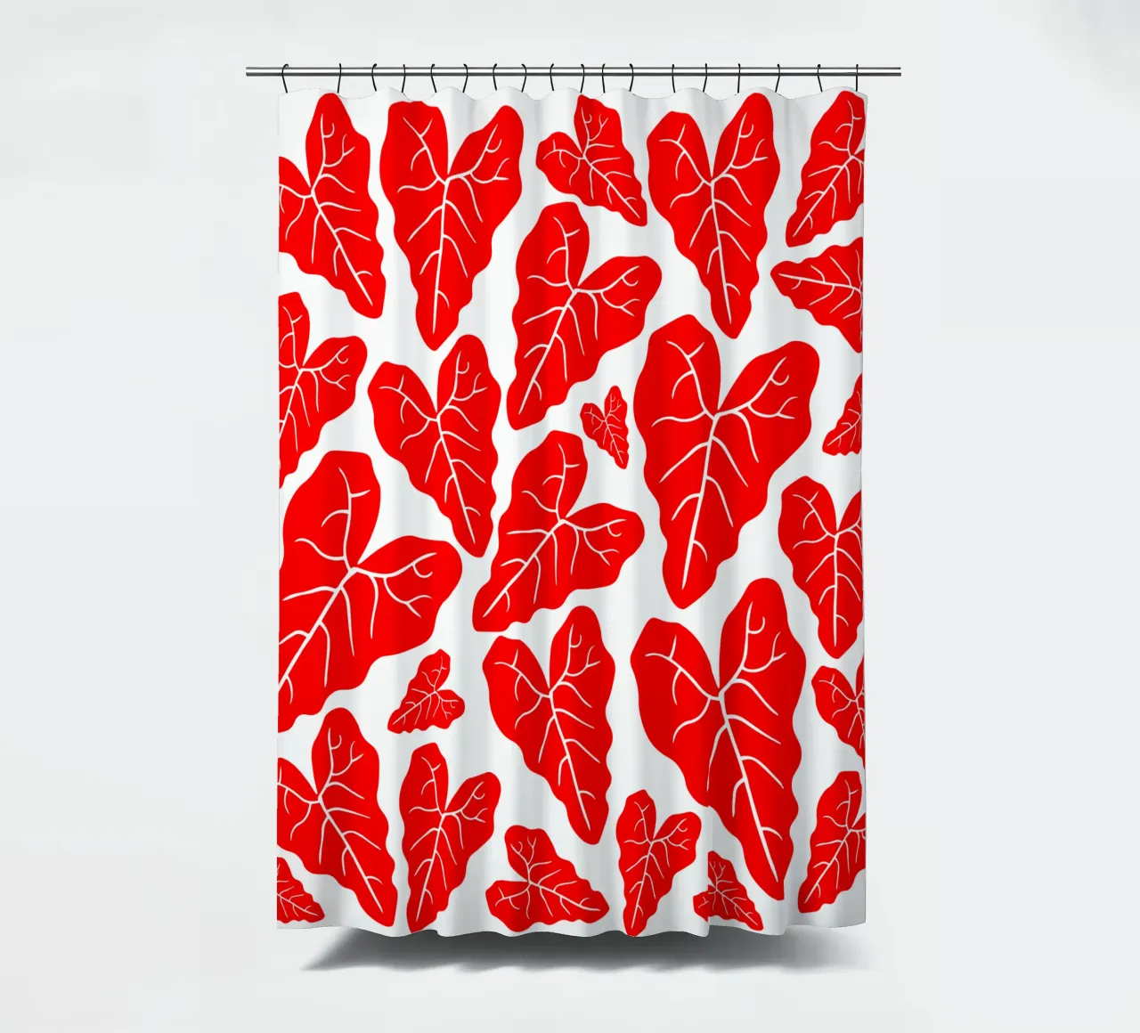 Red leaves pattern tenda da doccia da baobabprintstore