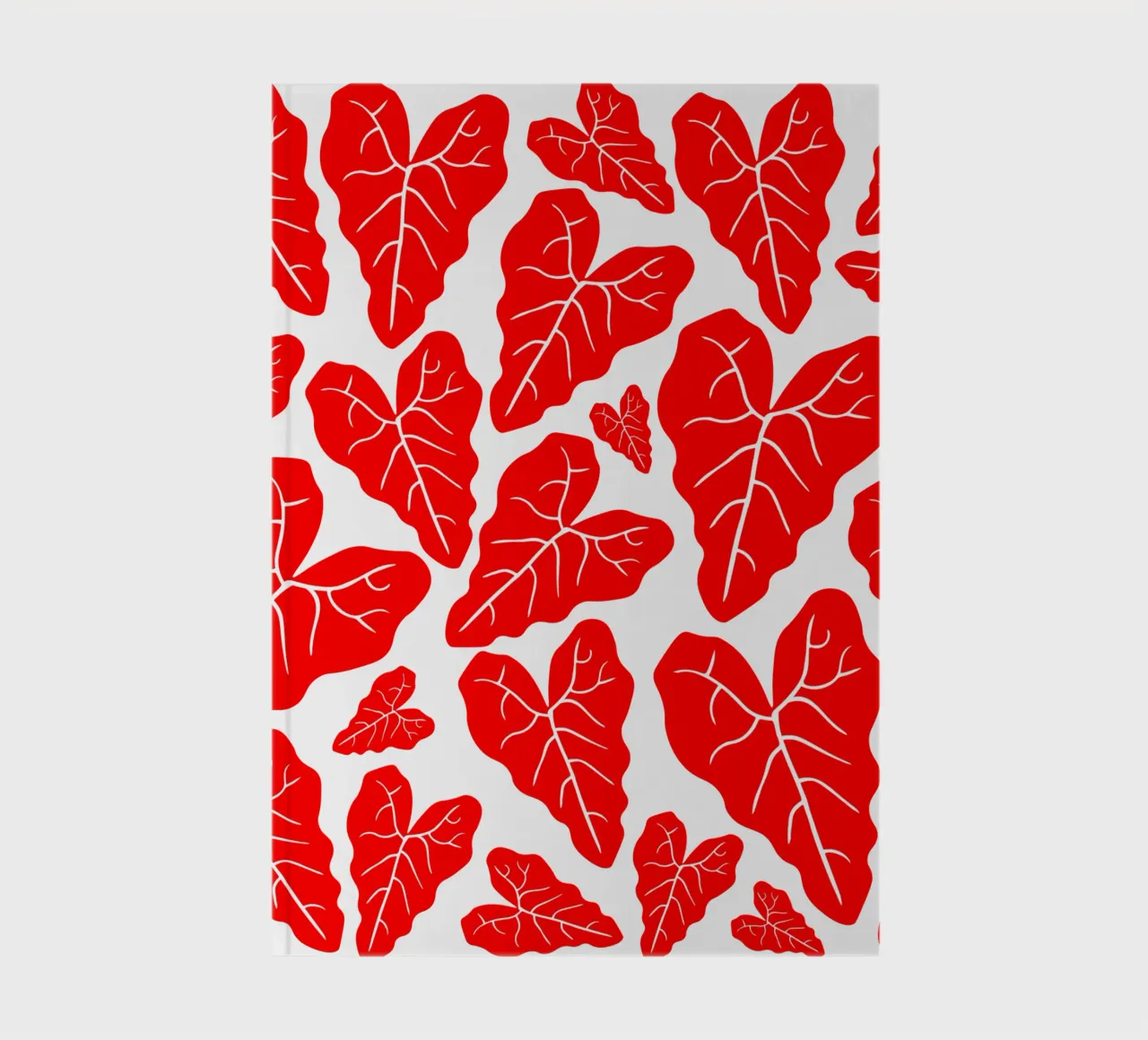 Red leaves pattern diario da baobabprintstore