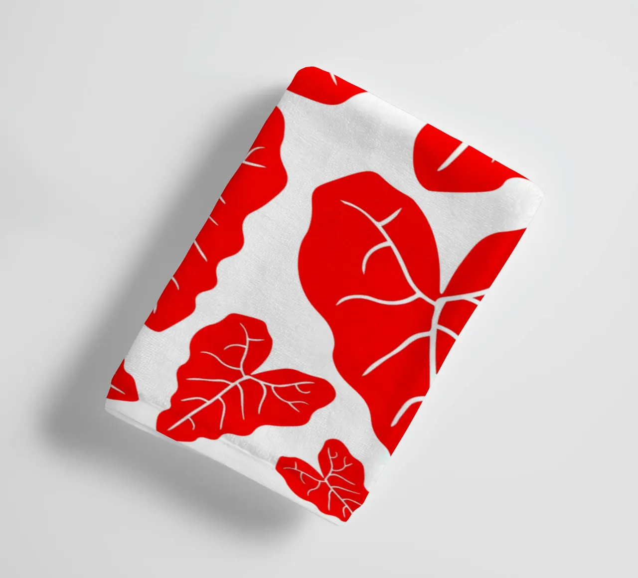 Red leaves pattern asciugamano da bagno da baobabprintstore