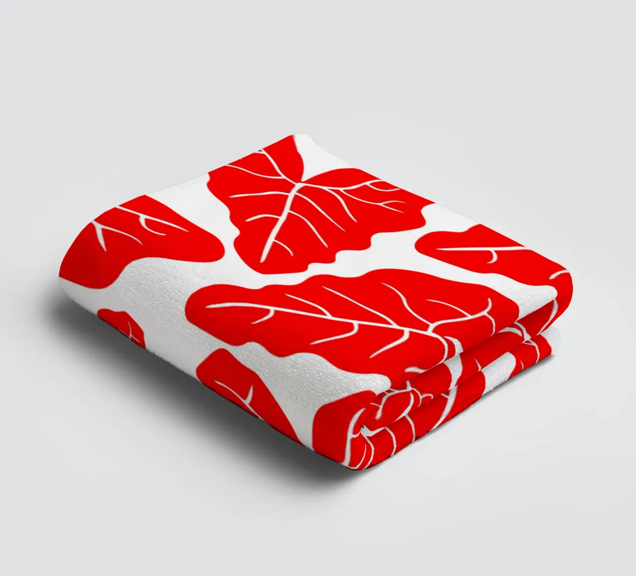 Red leaves pattern asciugamano da bagno da baobabprintstore