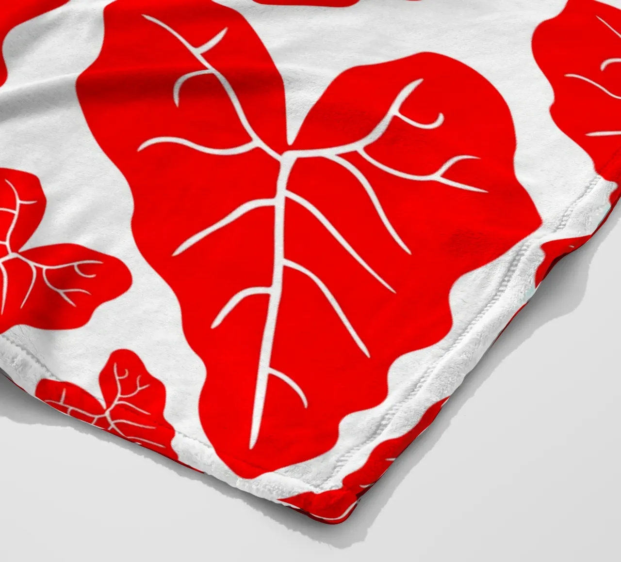 Red leaves pattern coperta in pile da baobabprintstore