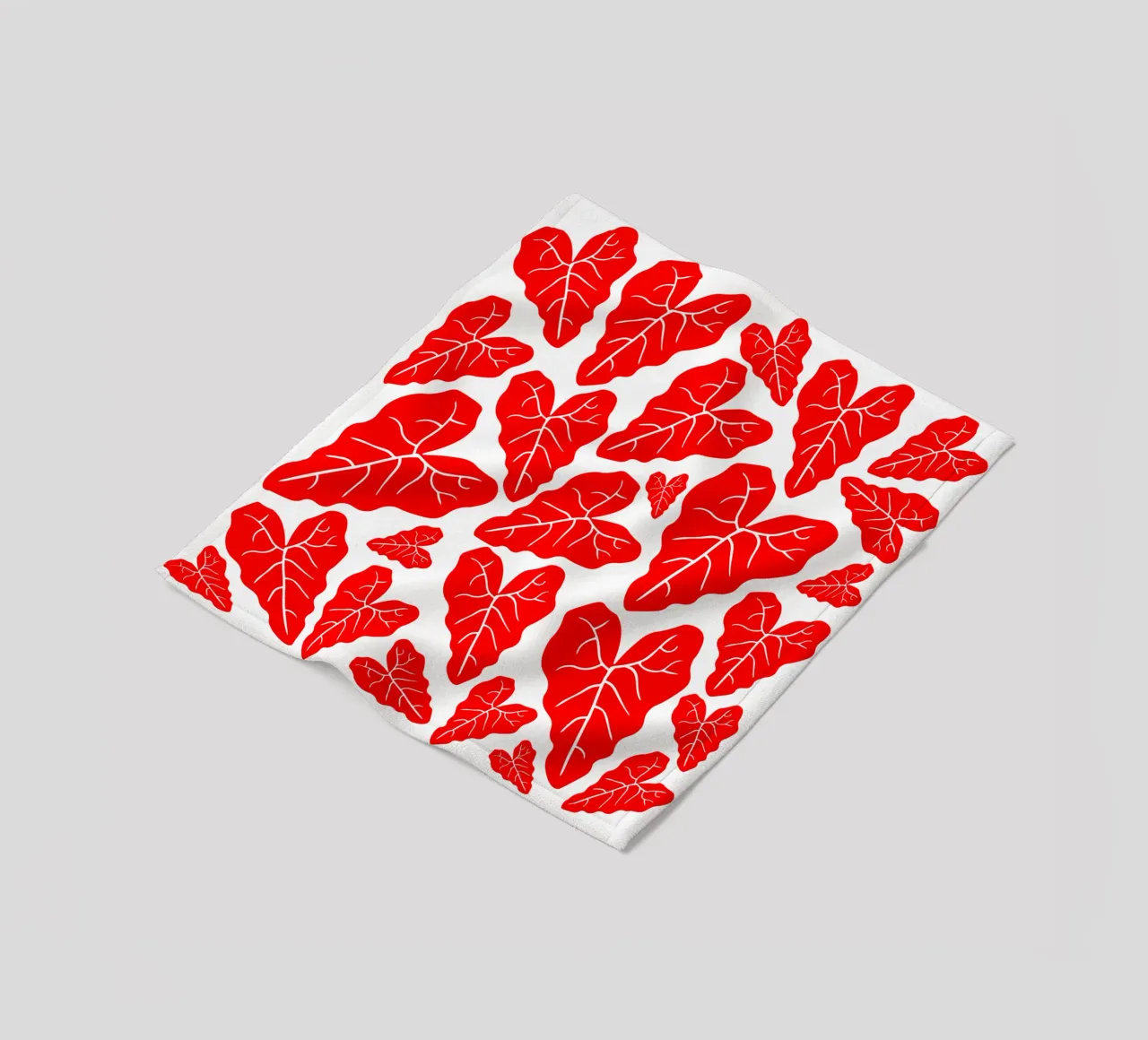 Red leaves pattern coperta in pile da baobabprintstore