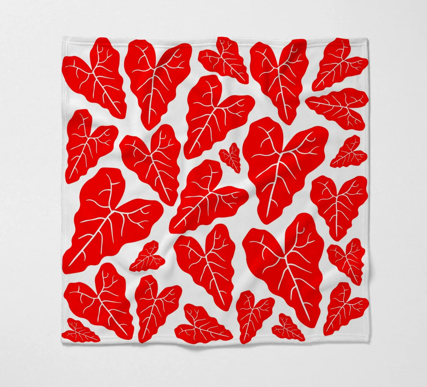 Red leaves pattern Fleecedecke von baobabprintstore