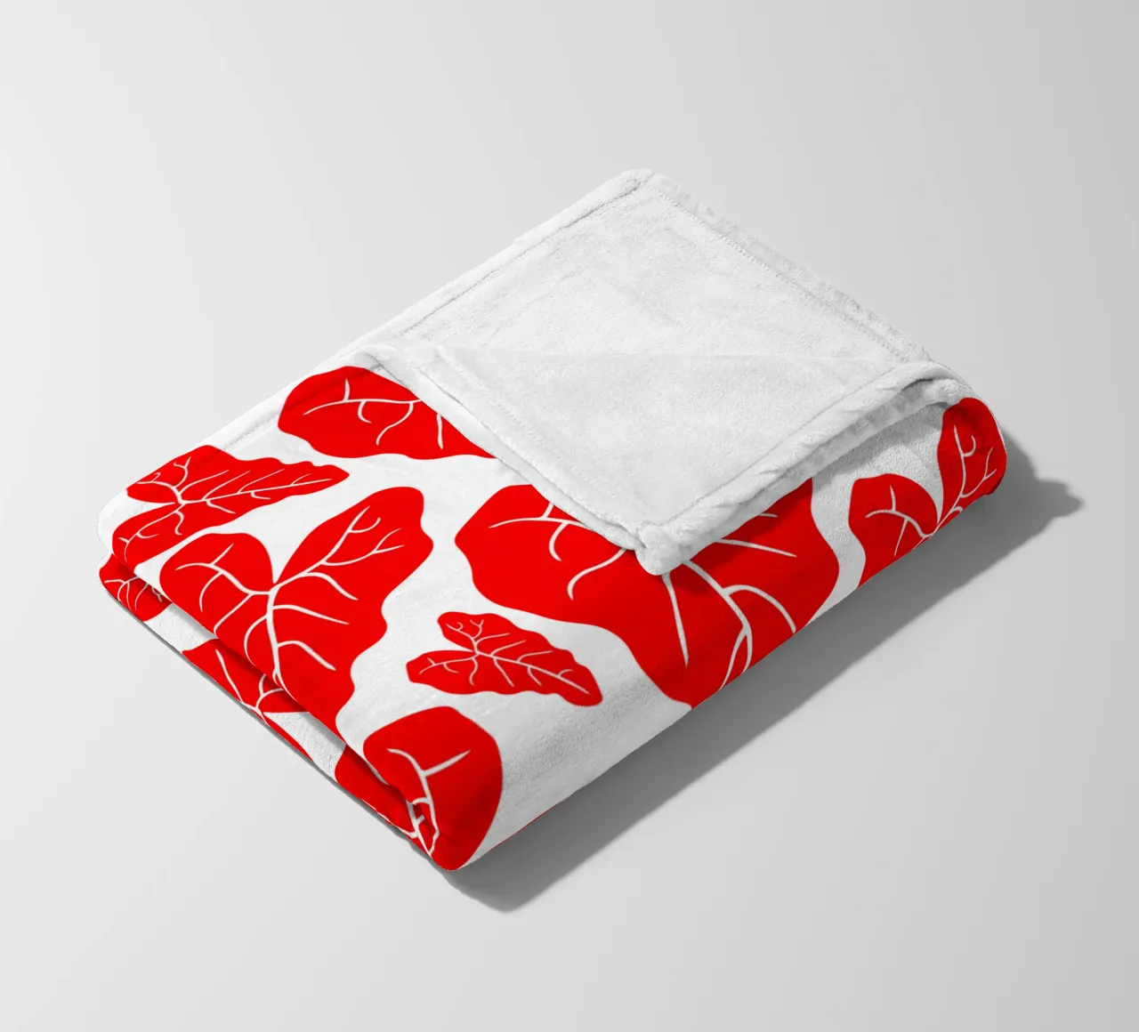 Red leaves pattern coperta in pile da baobabprintstore