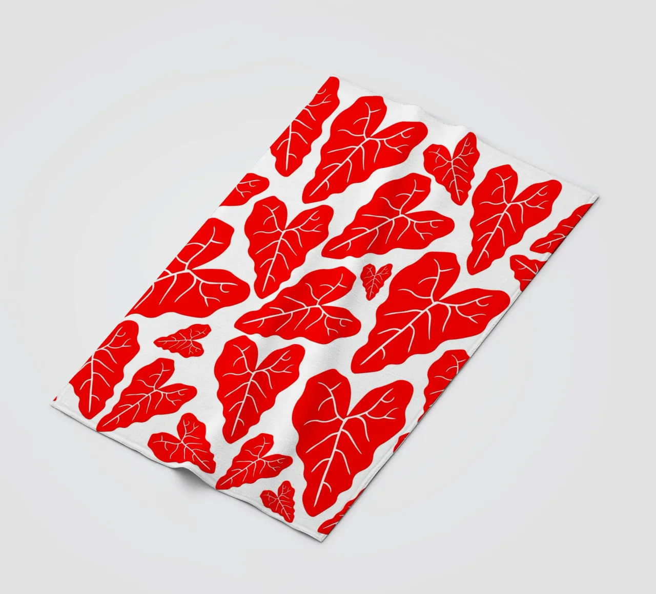 Red leaves pattern coperta in pile da baobabprintstore