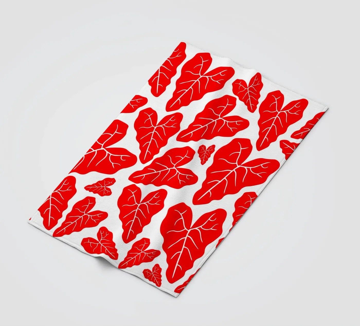Red leaves pattern Fleecedecke von baobabprintstore