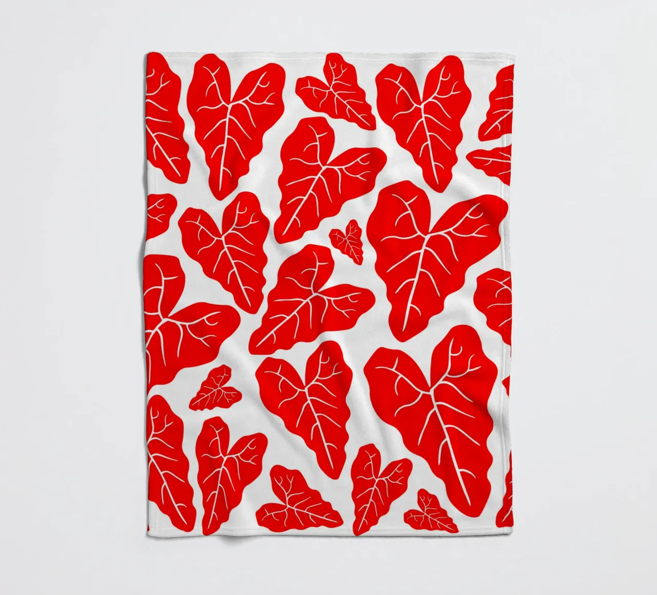 Red leaves pattern coperta in pile da baobabprintstore