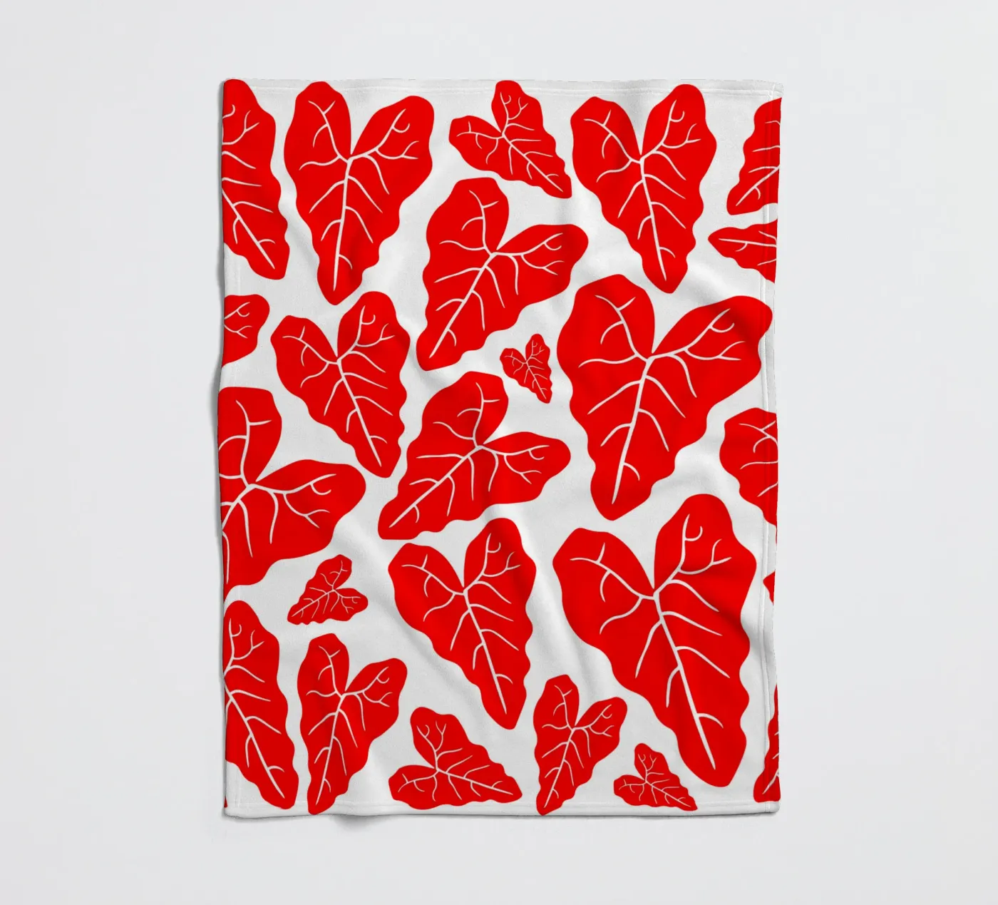 Red leaves pattern Fleecedecke von baobabprintstore